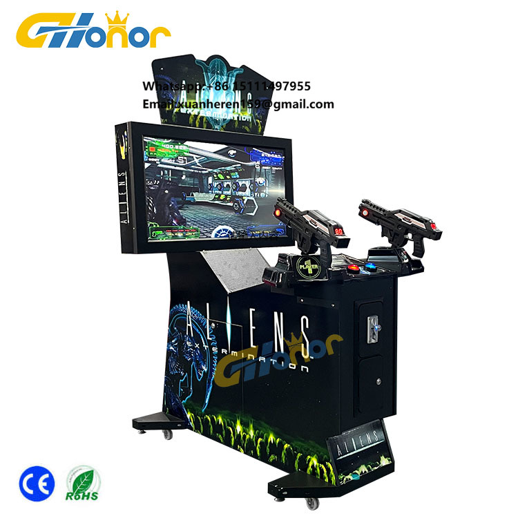 Arcade Game Coin - เครื่องเกมยิงปืนหยอดเหรียญในร่มในสวนสนุก เกมยิงเอเลี่ยนหยอดเหรียญ เครื่องเกมจำลองการยิงปืนอาร์เคด