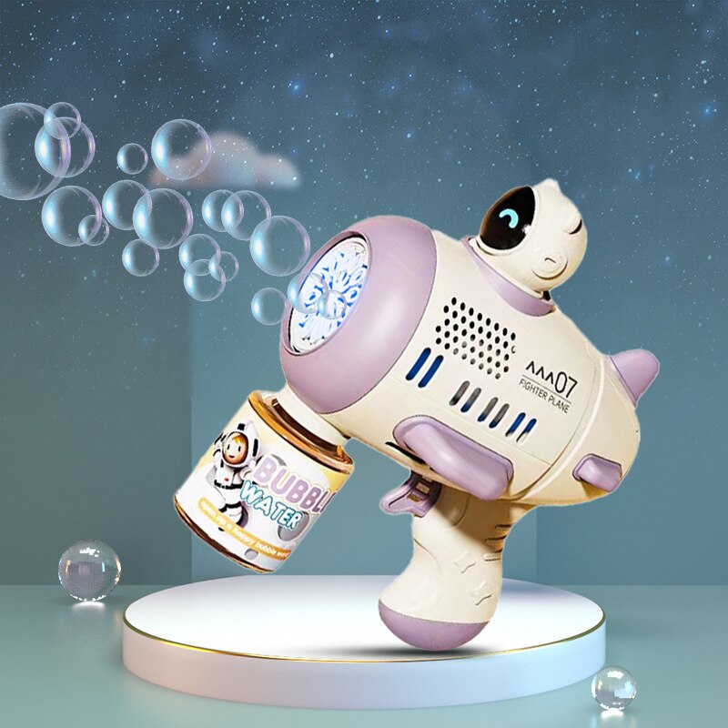 Bubble Gum Machine - เครื่องเป่าฟองสีม่วงสำหรับเด็กฟองบาซูก้าอัตโนมัติพร้อมที่เป่าฟองสบู่สำหรับเด็กของเล่นกลางแจ้ง