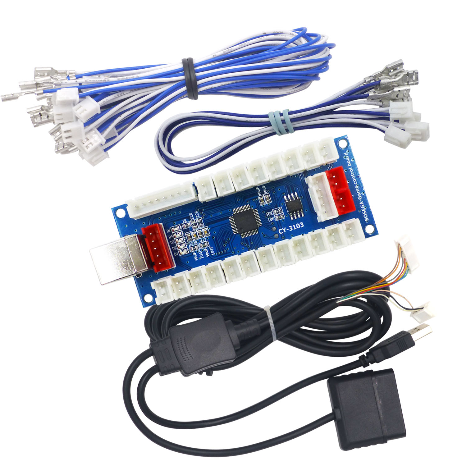 Arcade Button Pcb - ชุดควบคุมเกมอาร์เคด SJ@JX Zero Delay Encoder PCB