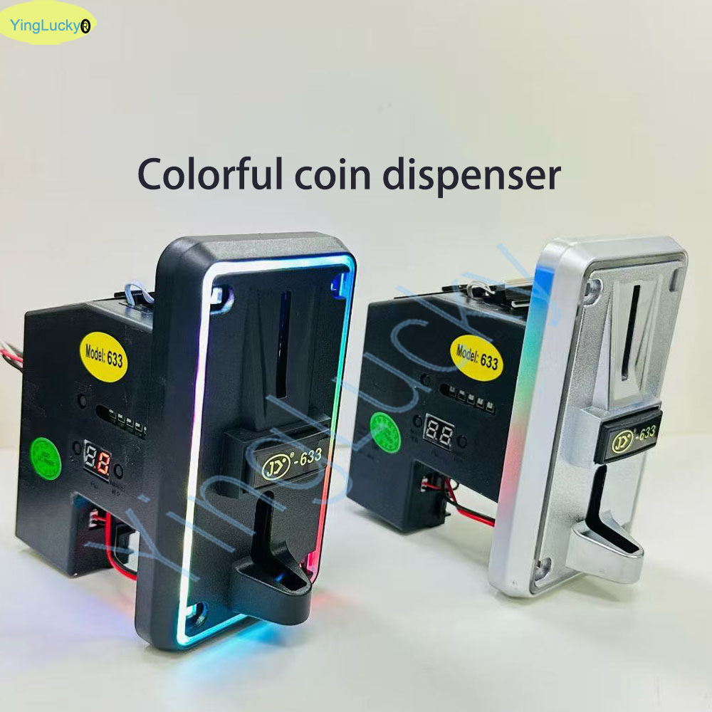 Arcade Vending Machine - ตัวรับเหรียญแบบหลายชนิดพร้อมไฟ LED สีสันสดใส รองรับเหรียญยูโร เหรียญเปโซ และบัตรเครดิต