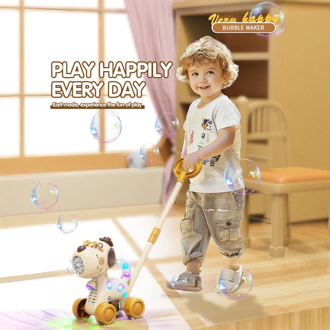 Bubble Gum Machine - รถเป่าฟองสบู่ไฟฟ้าสำหรับเด็ก ของเล่นเป่าฟองสบู่อัตโนมัติสำหรับเล่นกลางแจ้ง พร้อมไฟ ของขวัญสำหรับเด็ก