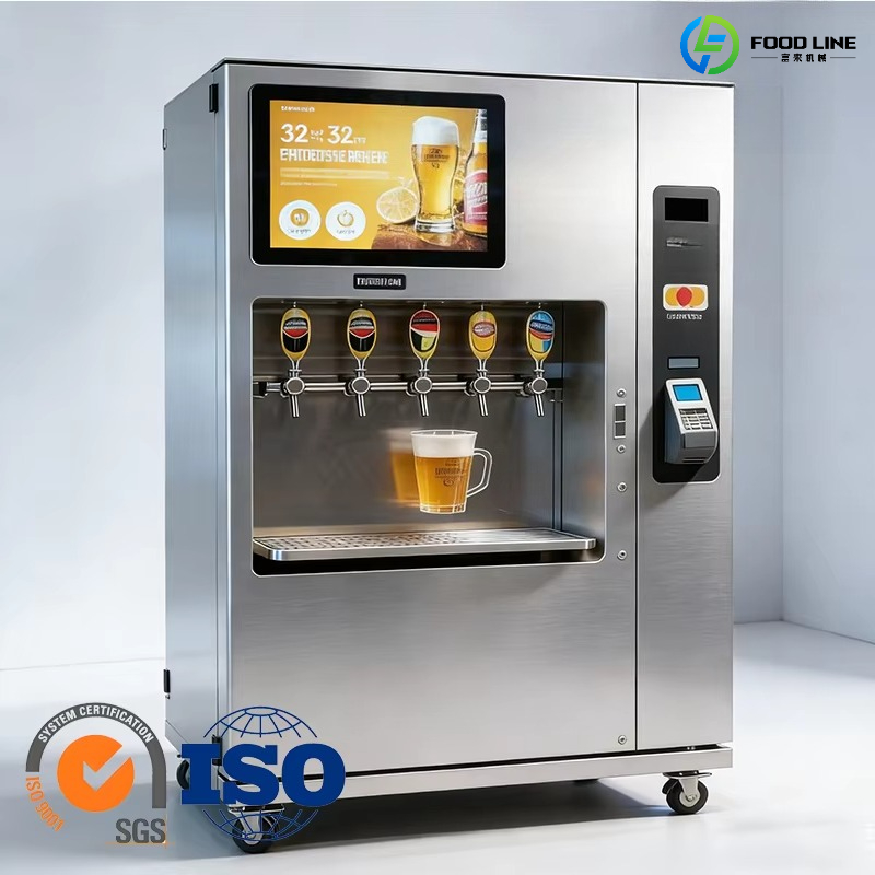 Candy Vending Machine - เครื่องจำหน่ายเบียร์โลหะแบบบริการตนเอง SDK ระบบจัดการบนคลาวด์ ชำระเงินด้วยบัตรเครดิตและเหรียญ เบียร์สด ปรับแต่งได้