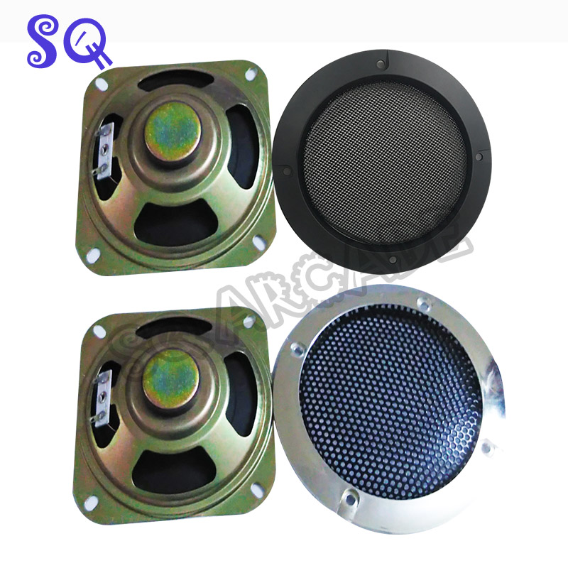 Coin Pusher Machine - ลำโพงชิ้นส่วนอาร์เคด8โอห์ม5W 4นิ้ว2ชิ้นพร้อมอุปกรณ์เสริมเครื่องจาม่าสีเงิน/ตาข่ายดำ