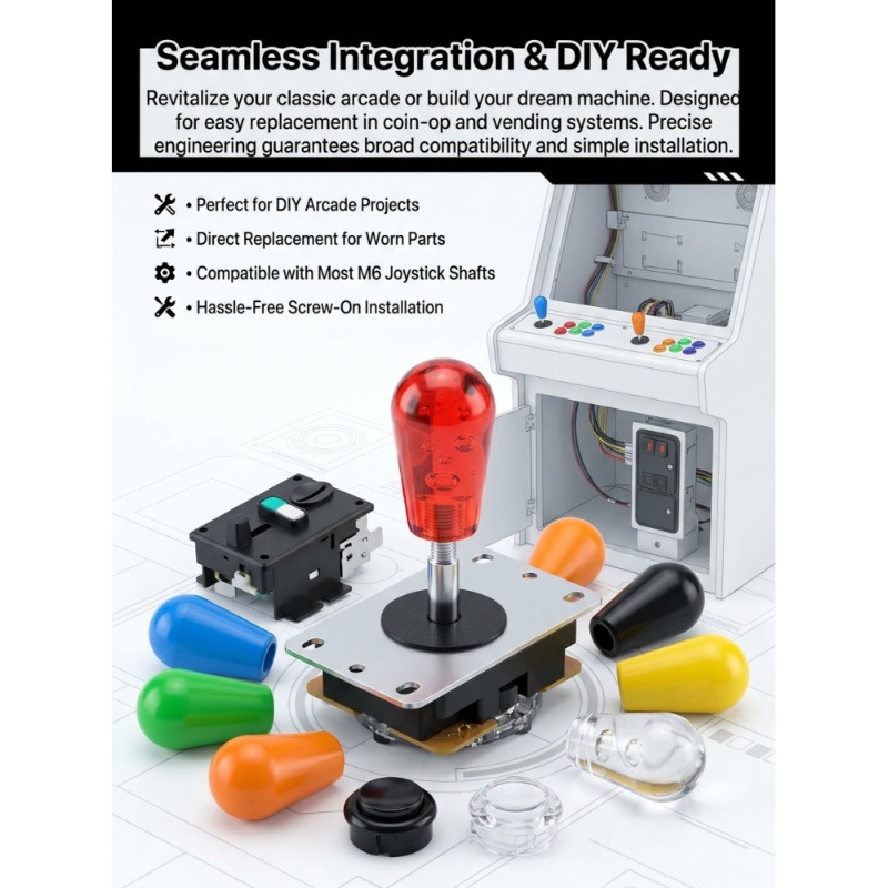 จอยสติ๊ก M6 1 ชิ้น หัวบอลแบบอเ - Arcade Games Vending บทวิจารณ์และราคา