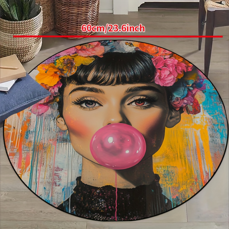 พรมลายกราฟฟิตี้รูปผู้หญิงพร้อม - Bubble Gum Machine บทวิจารณ์และราคา