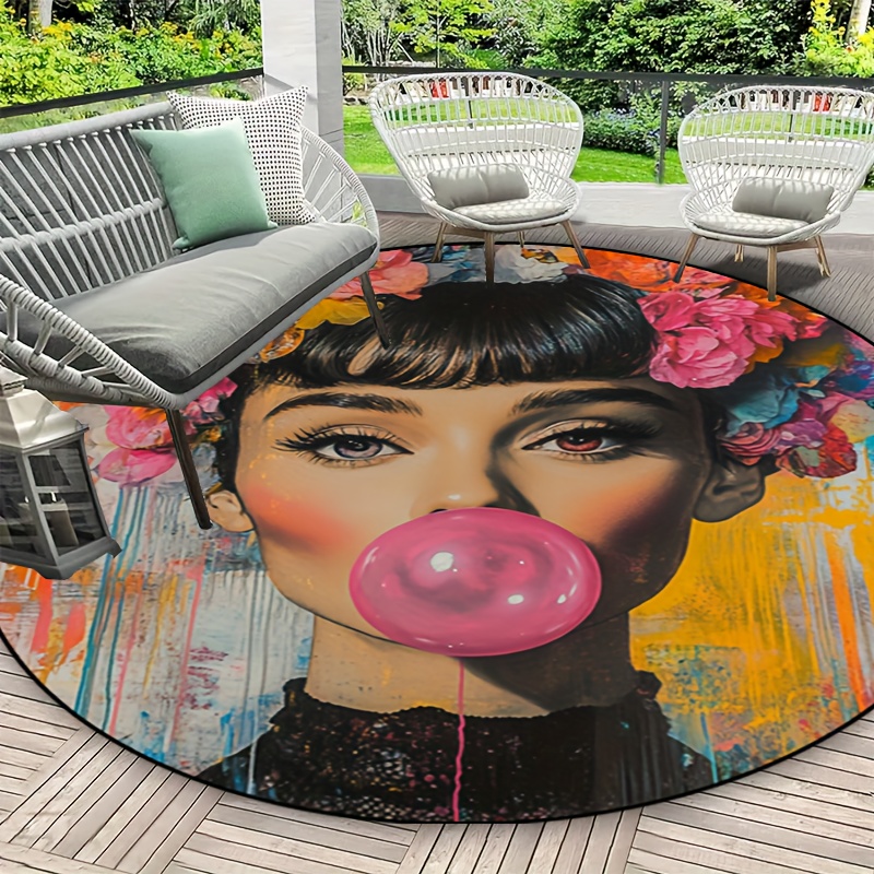 พรมลายกราฟฟิตี้รูปผู้หญิงพร้อม - Bubble Gum Machine บทวิจารณ์และราคา
