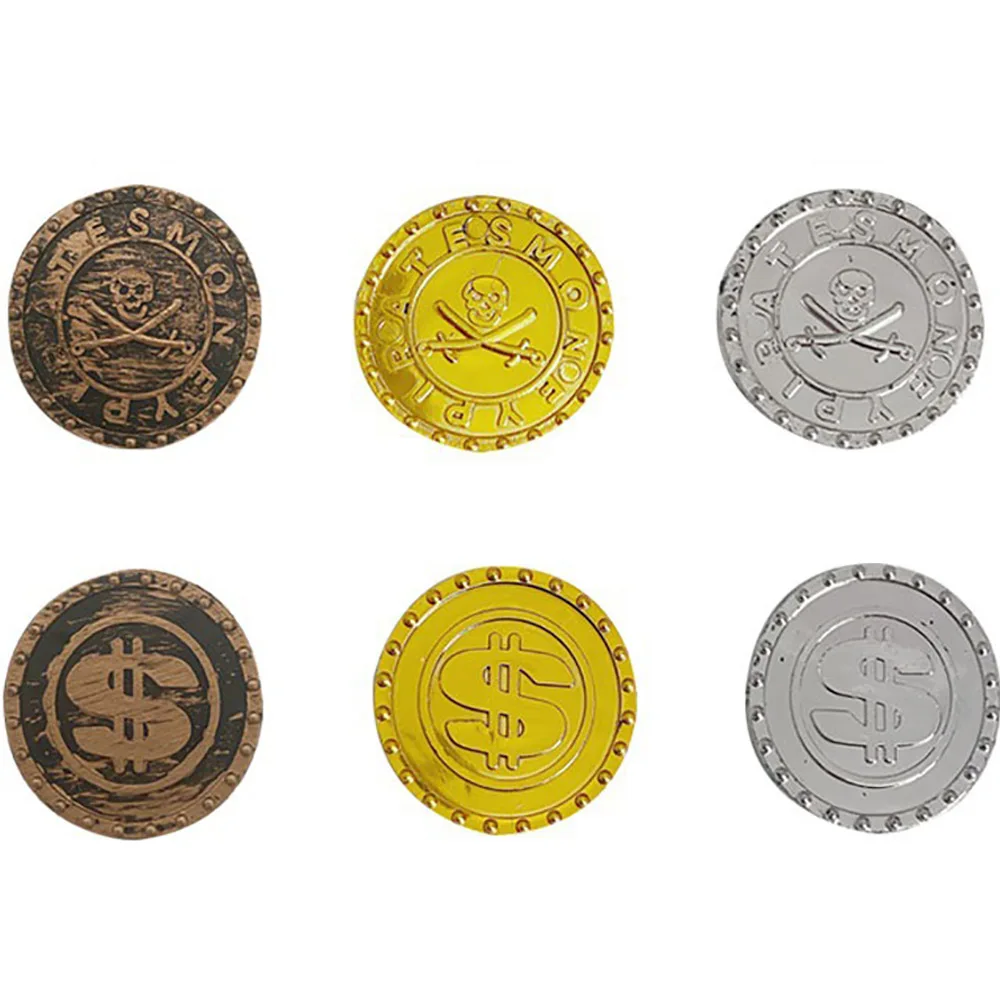 เหรียญเงินสีทองโจรสลัดพลาสติก1 - Arcade Game Coin บทวิจารณ์และราคา