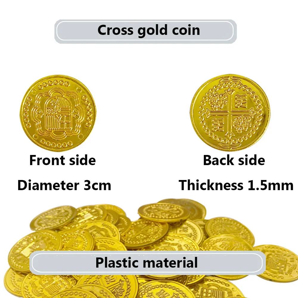 เหรียญเงินสีทองโจรสลัดพลาสติก1 - Arcade Game Coin บทวิจารณ์และราคา