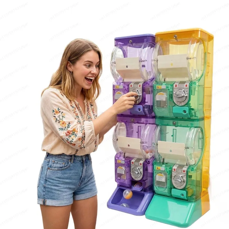 ตู้กาชาปองสองชั้นสีขาวใส แบบหย - Arcade Vending Machine บทวิจารณ์และราคา