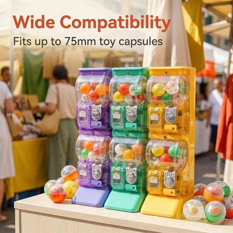 ตู้กาชาปองสองชั้นสีขาวใส แบบหย - Arcade Vending Machine บทวิจารณ์และราคา